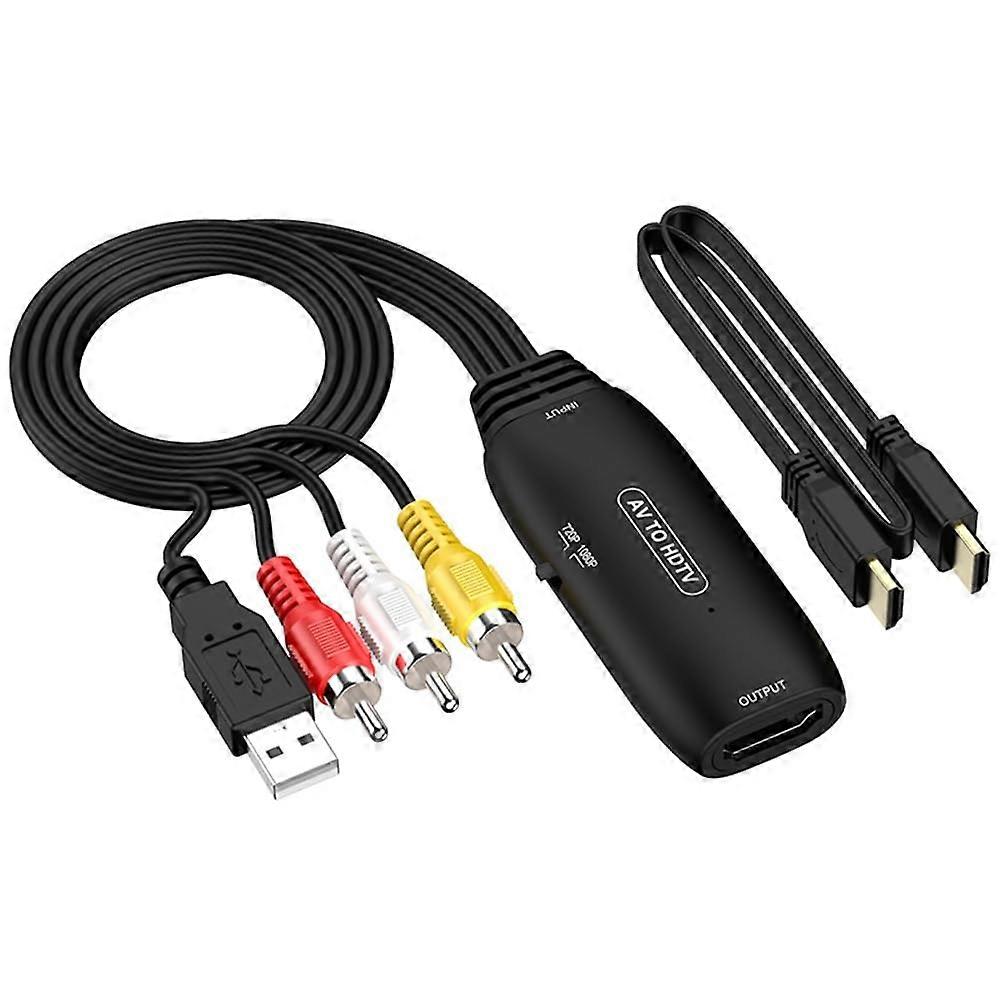 1080P AV To HDTV Compatible Composite Adapter Converter With AV Cable