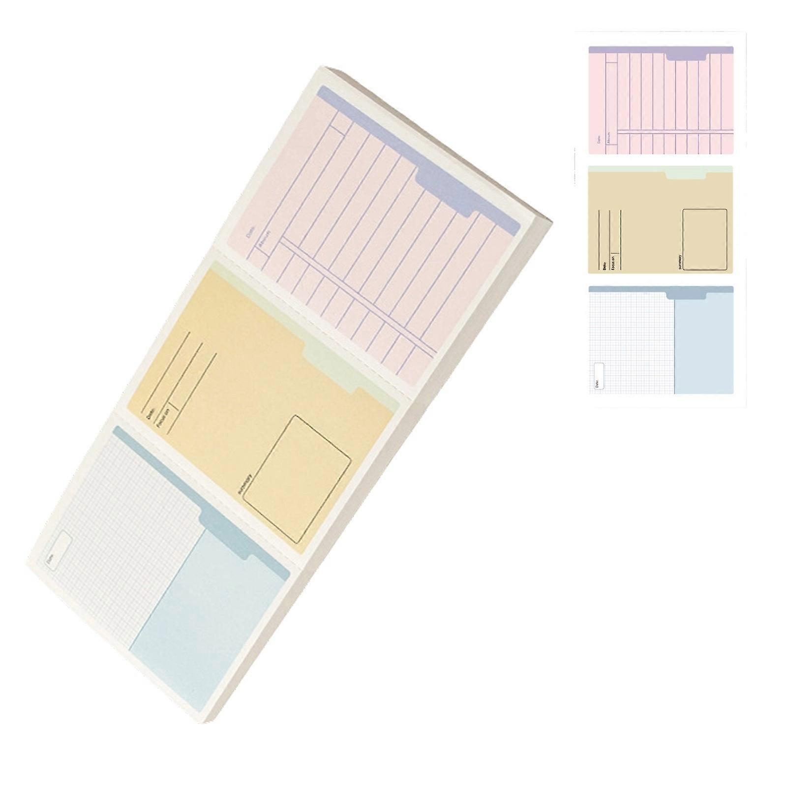 Reusable Stick Note Thick Paper Notepads With Lines Strong Stickiness Reusable Note Pad for Daily Planning Note Boards Multicolor
