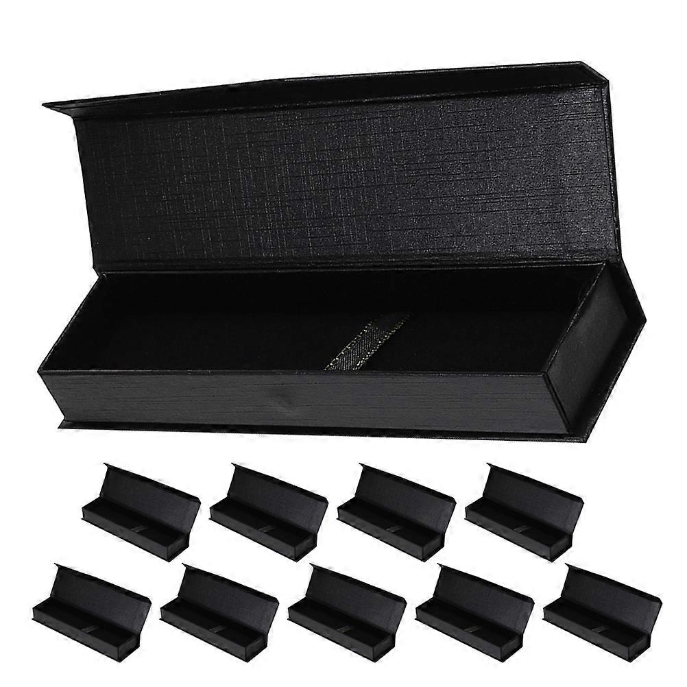 Pen Box Versatile Black Flip Top for Storage 10Pcs Pen Present Box