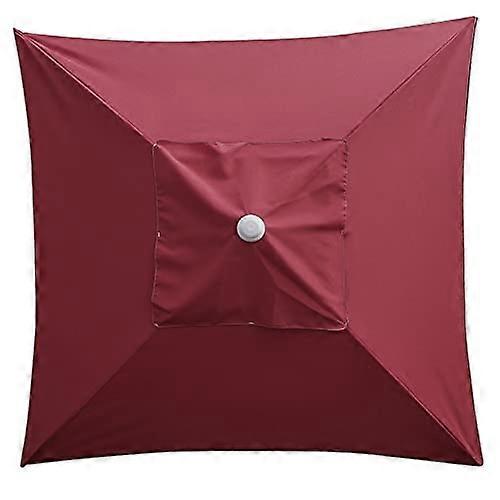 Wine Red 4Rib Patio Umbrella Replacement Canopy 2x2m Waterproof Polyester with Wind Vent