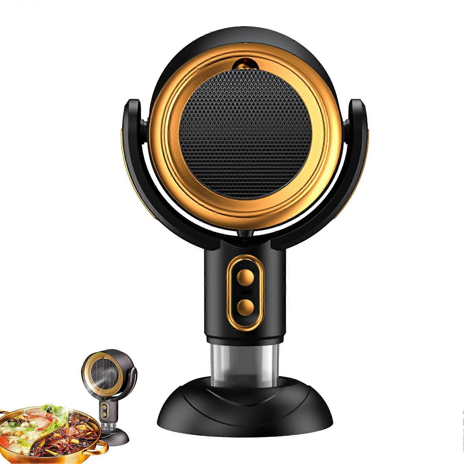 Portable Desktop Range Hood with Two Speed Control, Low Noise, Negative Ion Purification, Gold