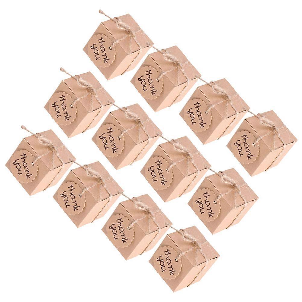 Chocolate Kraft Paper Candy Box Storage Case for Wedding Use 40Pcs