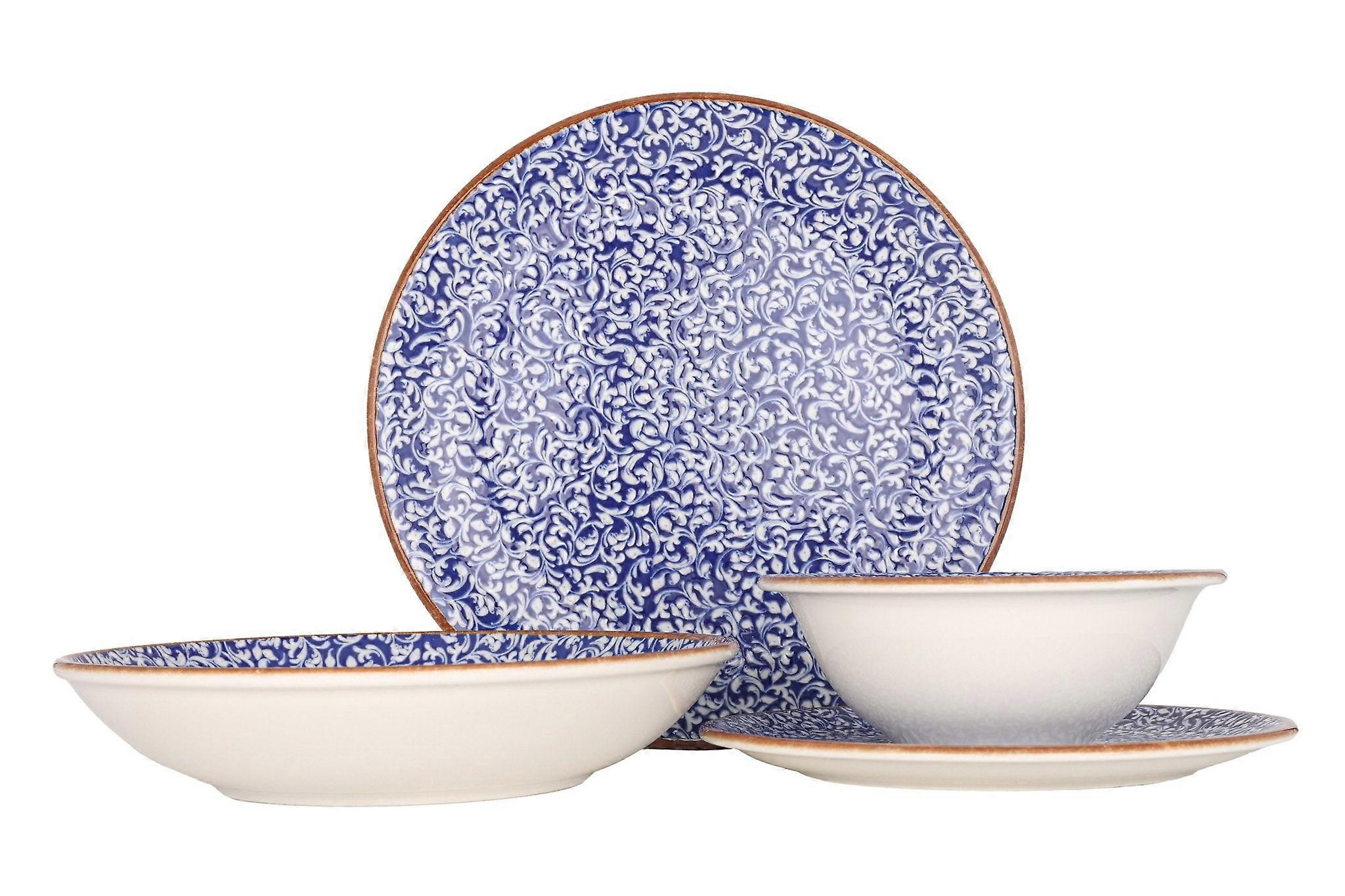 By Bone Dinnerware Set (Large) - Edera Cobalt - 24 pieces - 6 persons - Porcelain