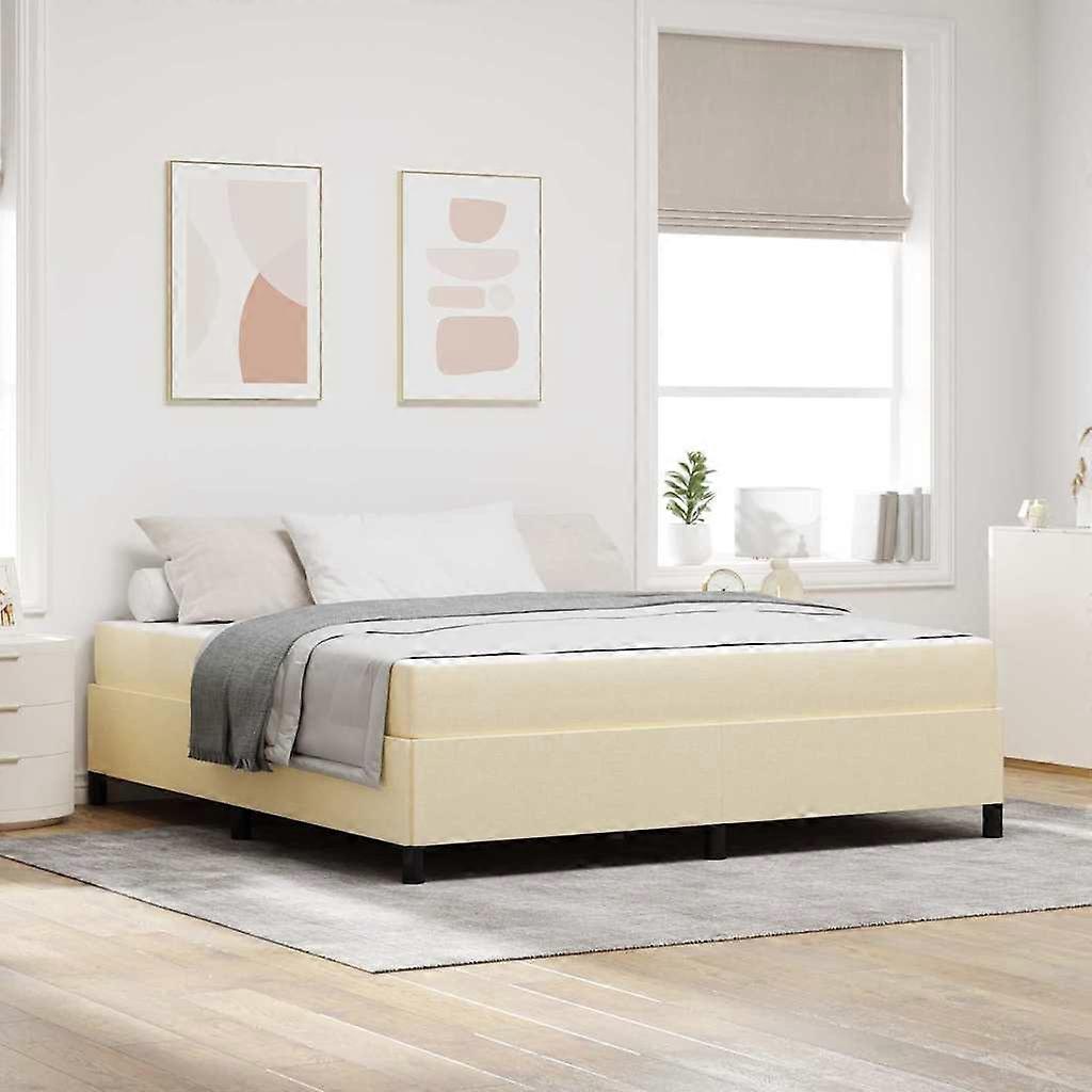 Boxspringbett Creme 180 x 200 cm Stoff