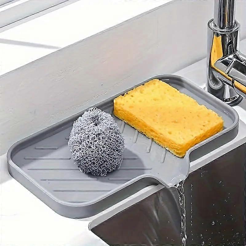 Silicone Sink Mat with Quick Drying SelfDraining Base, NonSlip Kitchen Organizer for Soap and Sponges
