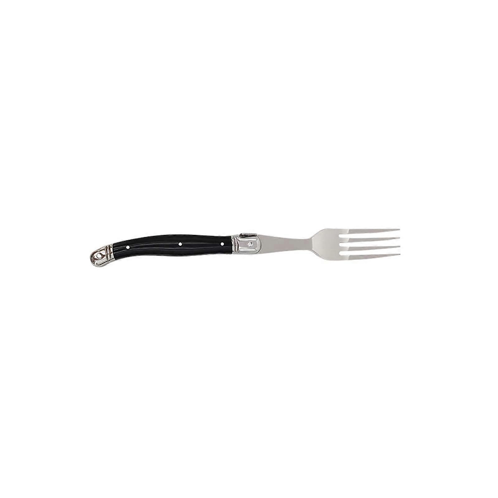 Stainless Steel Dinner Fork with Black Handle, Mirror Polished Steak Fork for Restaurant Use