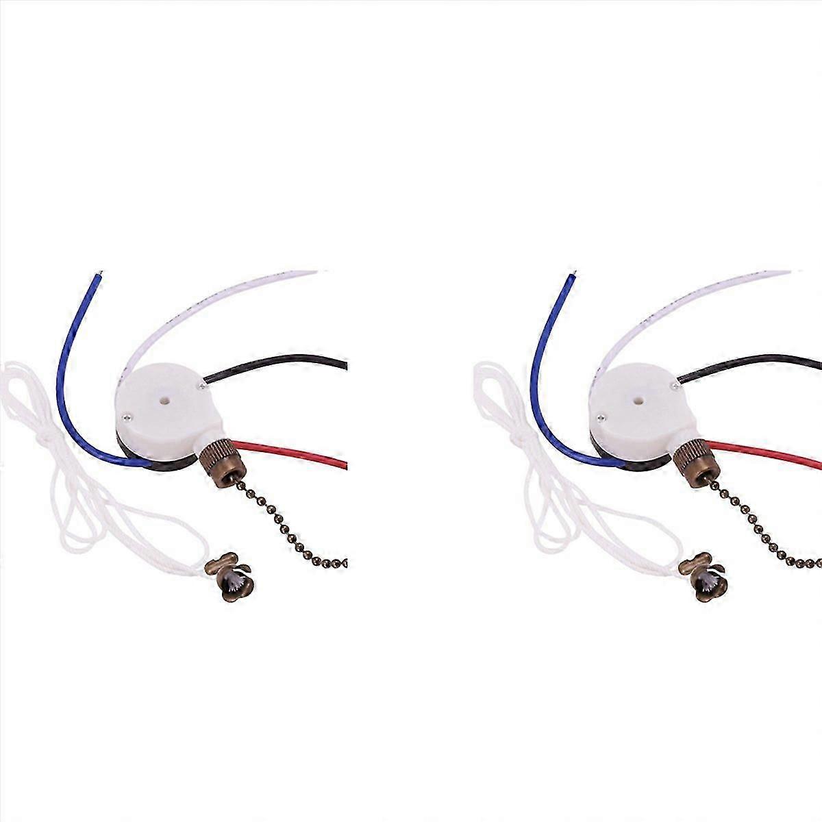 2X Ceiling Fan Switch Kit 3 Speed 4 Wire, Fan Switch Speed Control Switch,