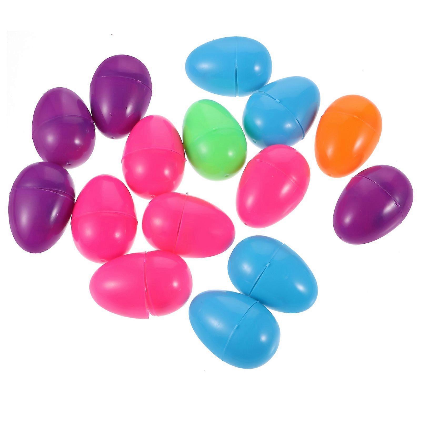 15pcs Easter Colorful Eggs Easter Twisted Eggs Filled with Car Toy (Random Color)