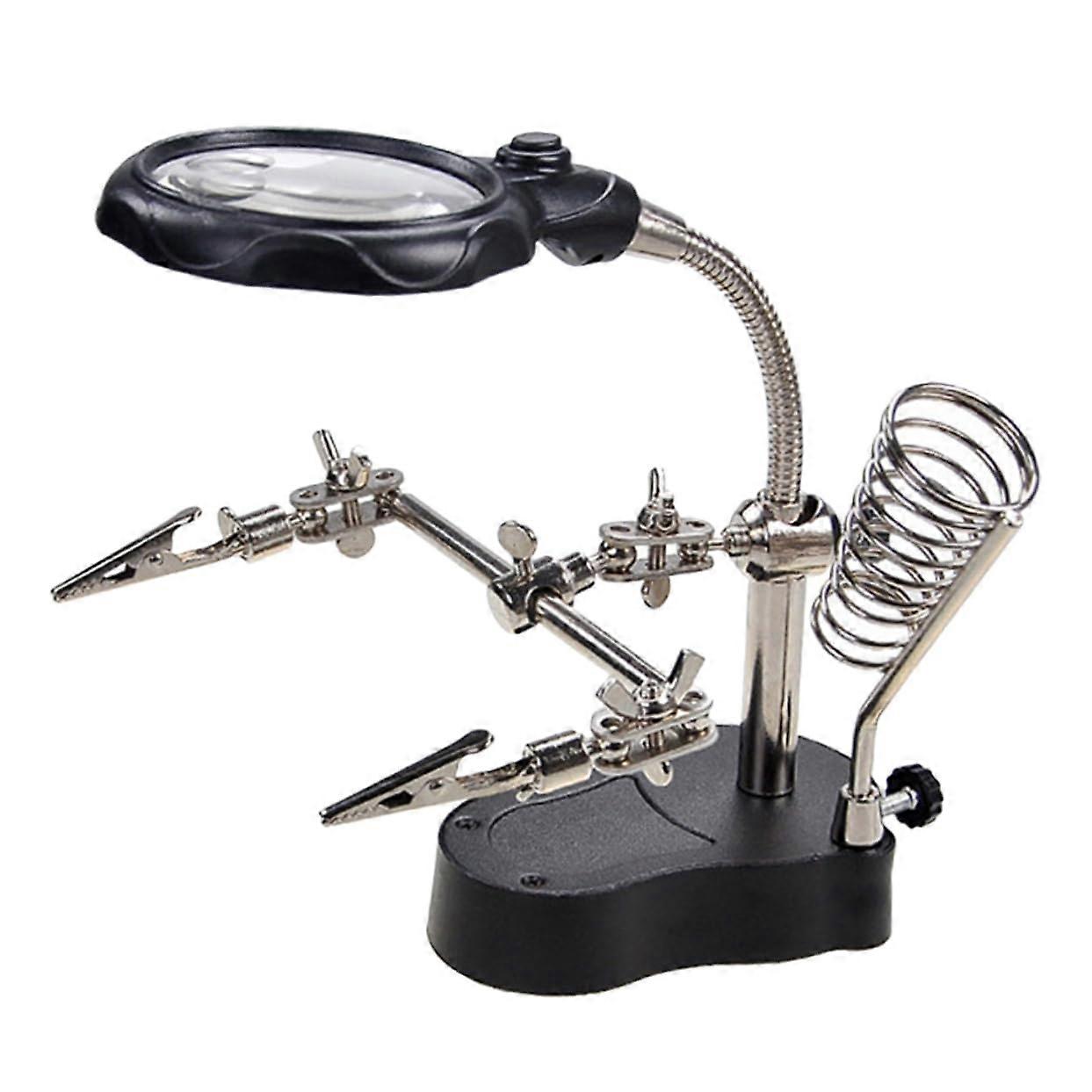 LED Magnifying Lamp 5X HD Adjustable Arm Desk Light for Electronics  and Hobby Use