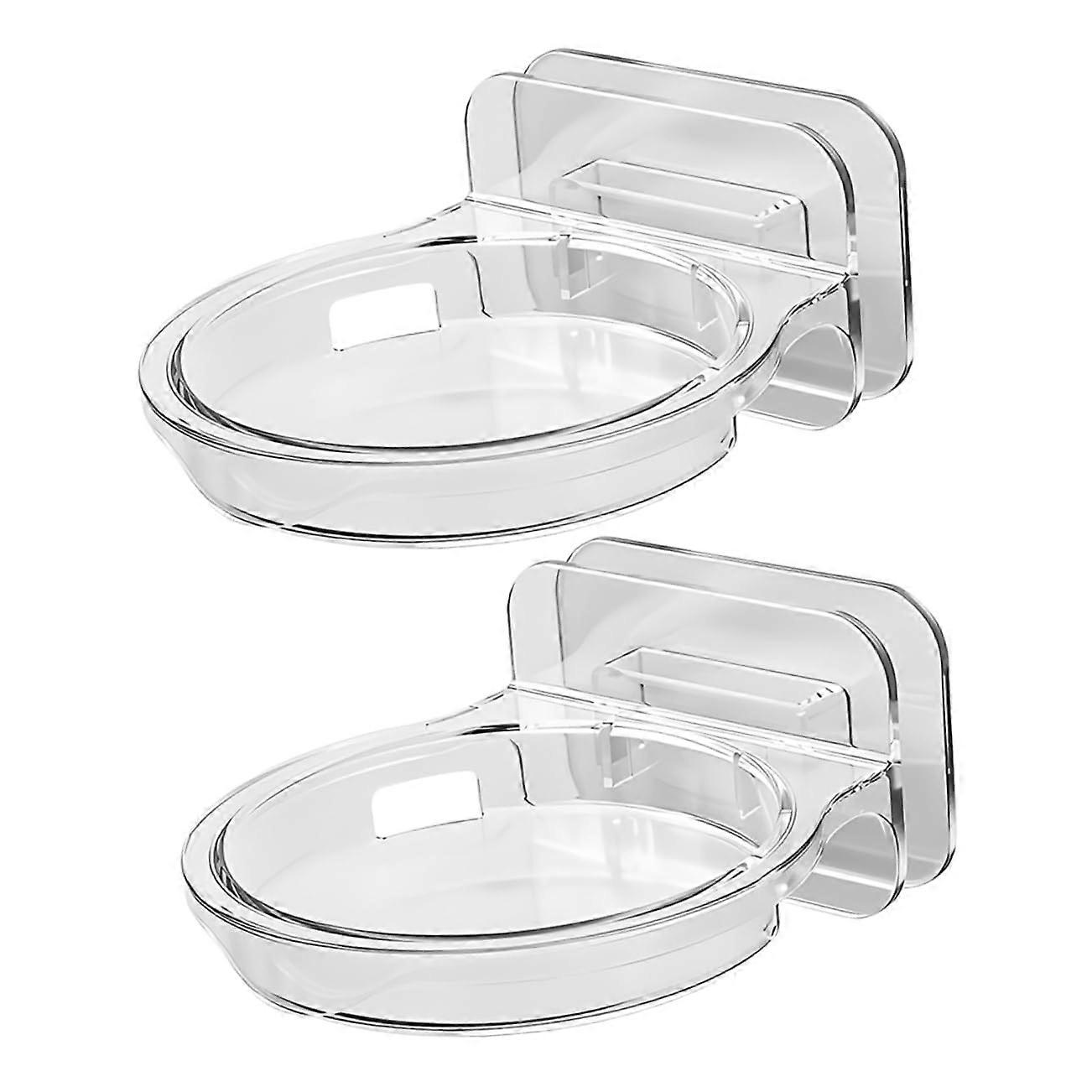 Floating Wall Shelf Adhesive Wall Mount No Drill for Speakers Cameras with Cable Management 2pcs