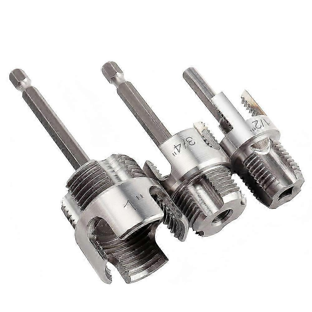 3 Pcs Integrated Internal & External Pipe Threading Tool Dual-Function Pipe Thread Cutting Tool for 1/2" & 3/4"& 1" PVC
