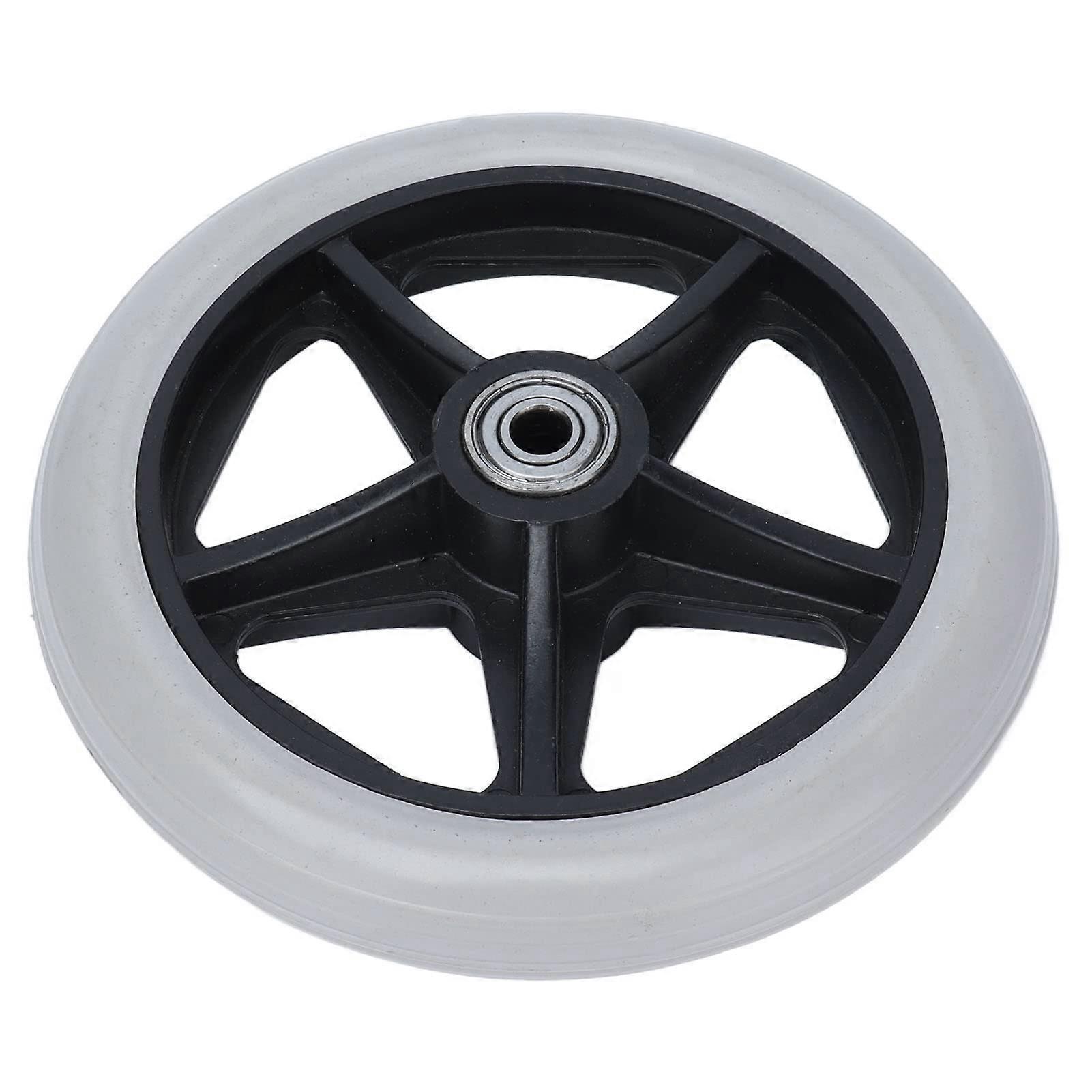 6in Solid PU Wheelchair Replacement Wheels, 5Hole Rollator Wheel for Walkers, Durable PU Traction