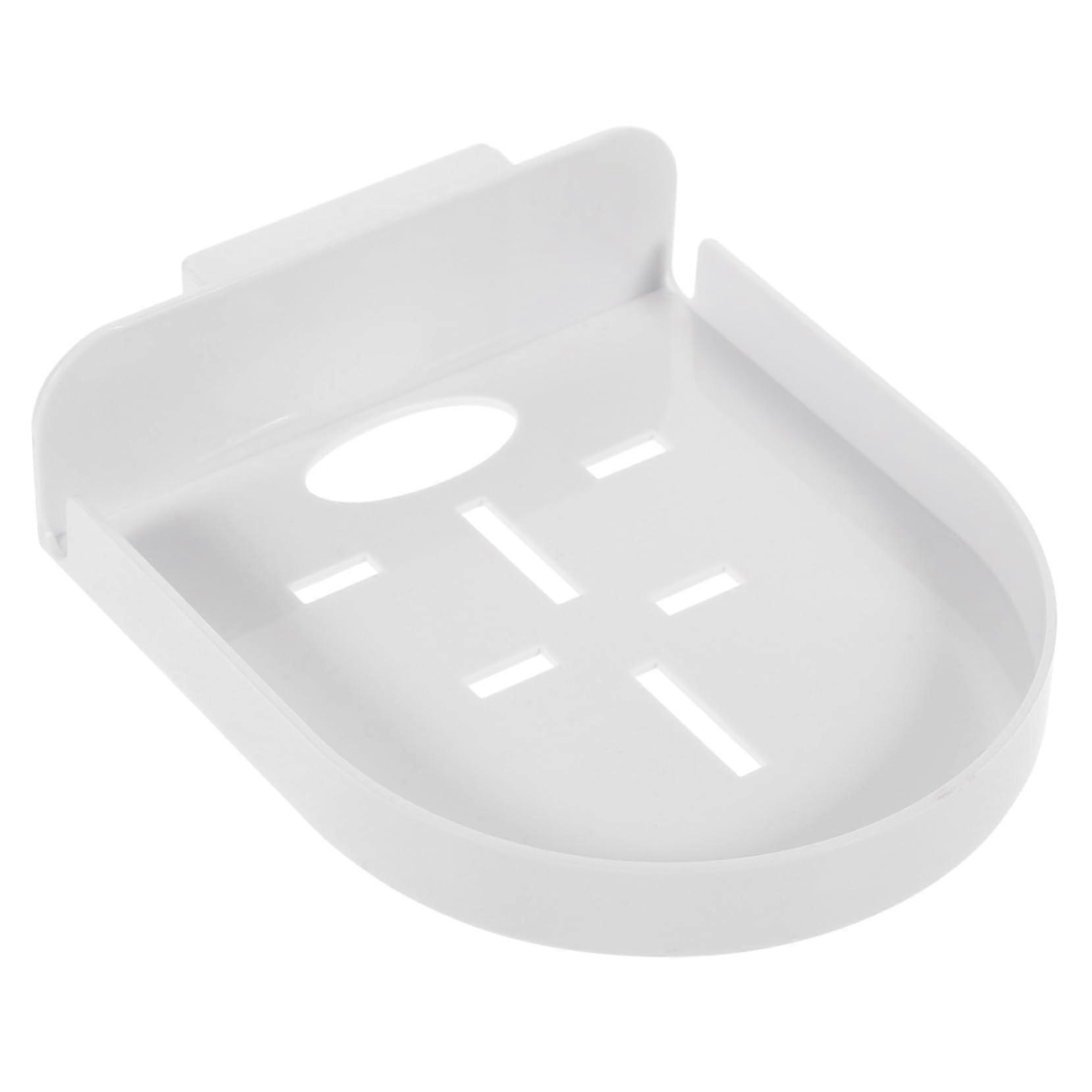 Wall Mounted Adhesive Shelf for Router Camera Speakers, NoDrill SpaceSaving White Plastic