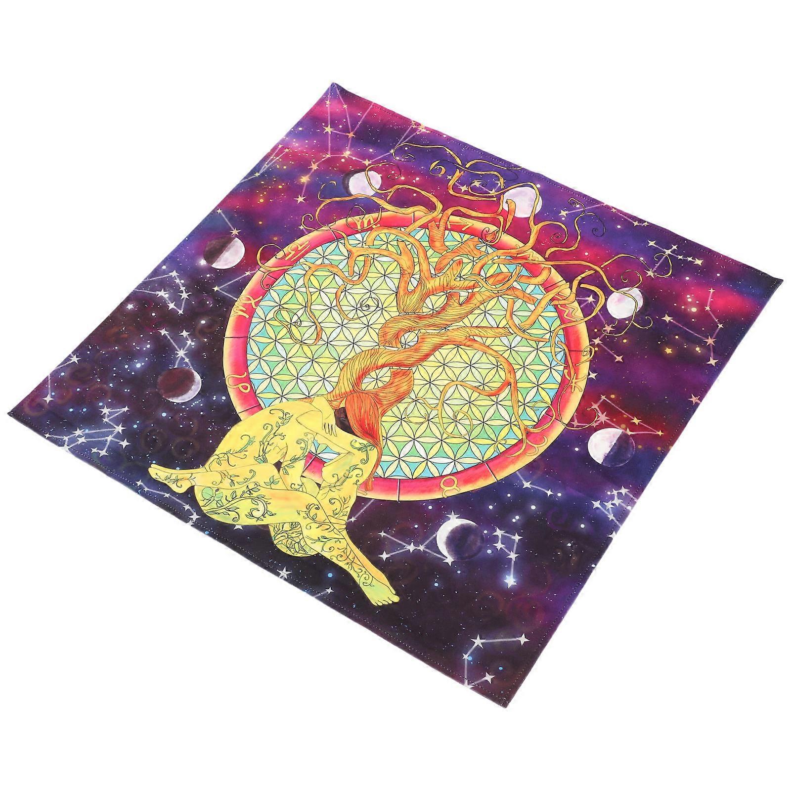 Celestial Deck Cloth Divination Tablecloth for Decor Square Cloth