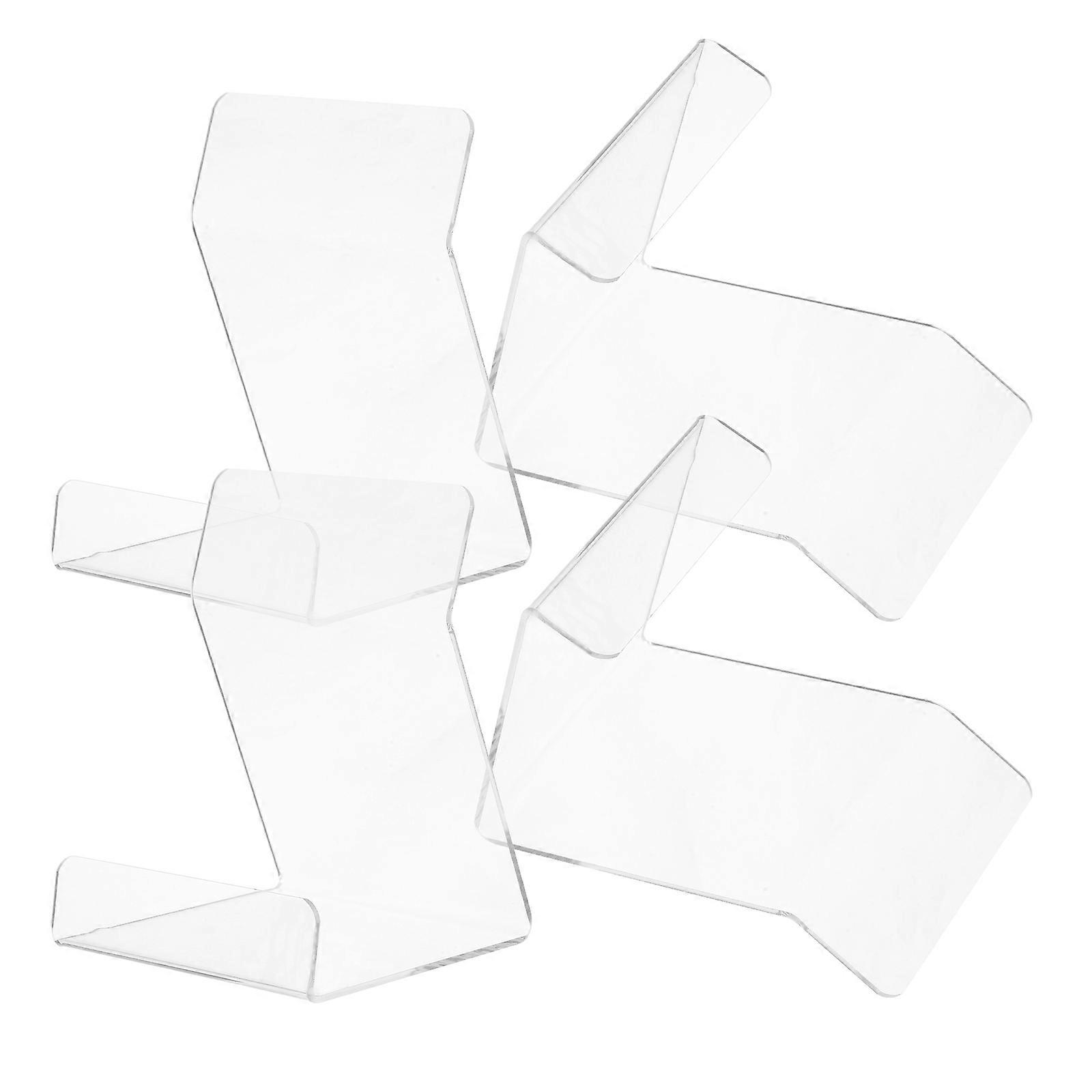Transparent Acrylic Book Stand for Display 4Pcs Decorative Plate Holder