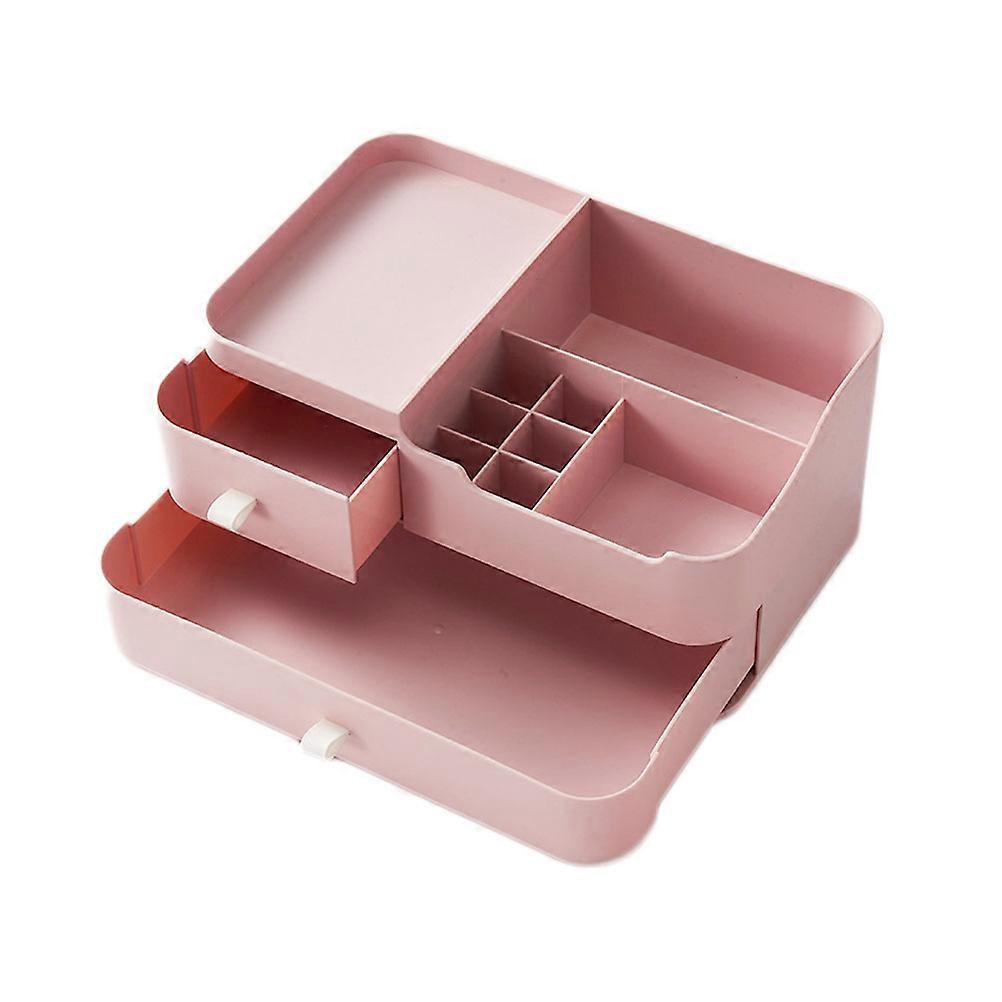 Pink Storage Box Desktop Organizer for Sundries 2Pcs Drawer Type
