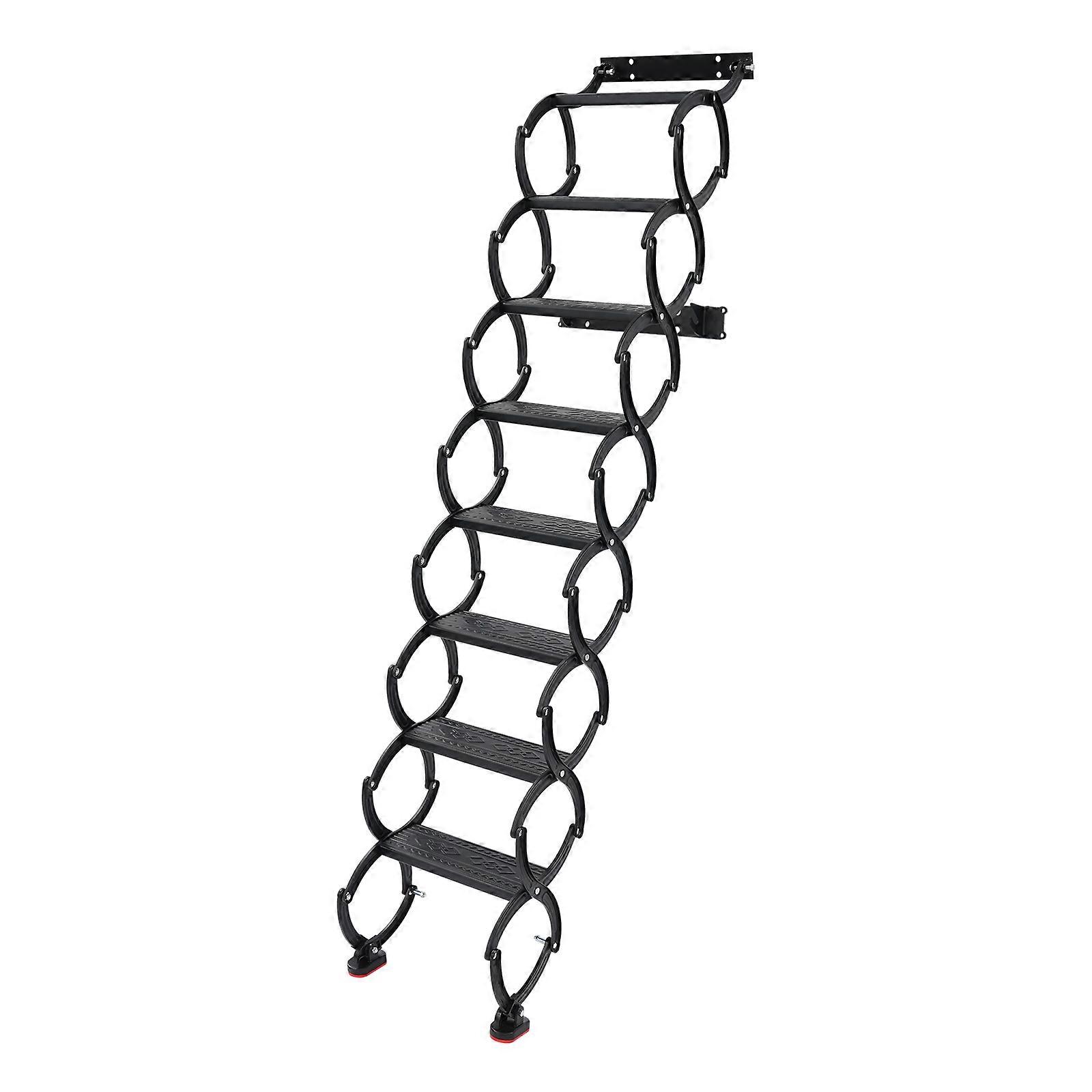 Wall Mounted Folding Ladder Retractable Staircase Space-Saving Step Ladders
