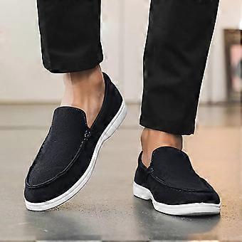 Miesten kengät, mokkanahkaiset klassiset matalat rento mukavat kevyet miesten loaferit ajonvaellukseen, miesten kengät, Z01 BK1, 11.5