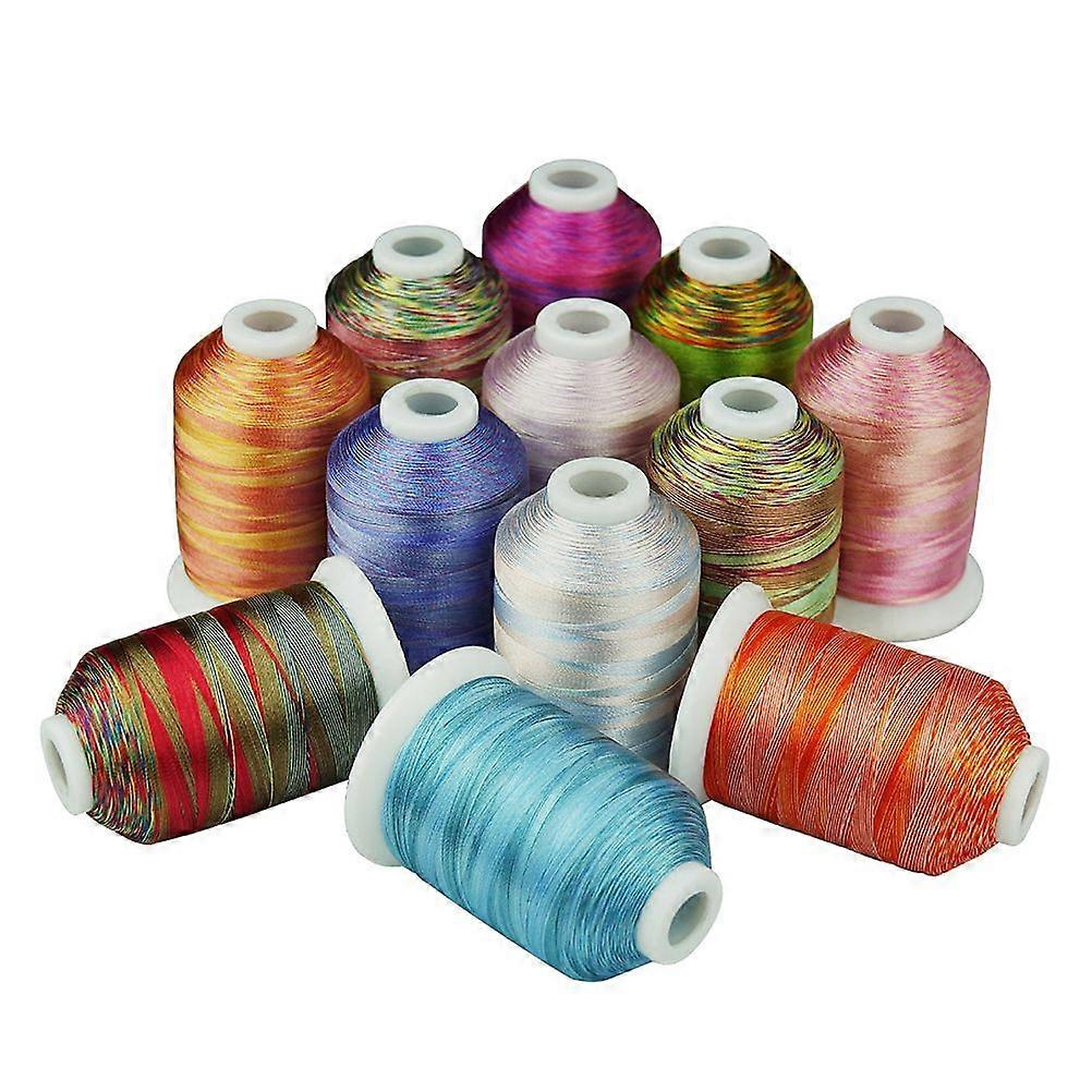 12 Rolls 12 Colors Embroidery Threads Roll Multi-function Threads Kit Cross Stitch Threads Durable Weaving Threads (Assorted Color)