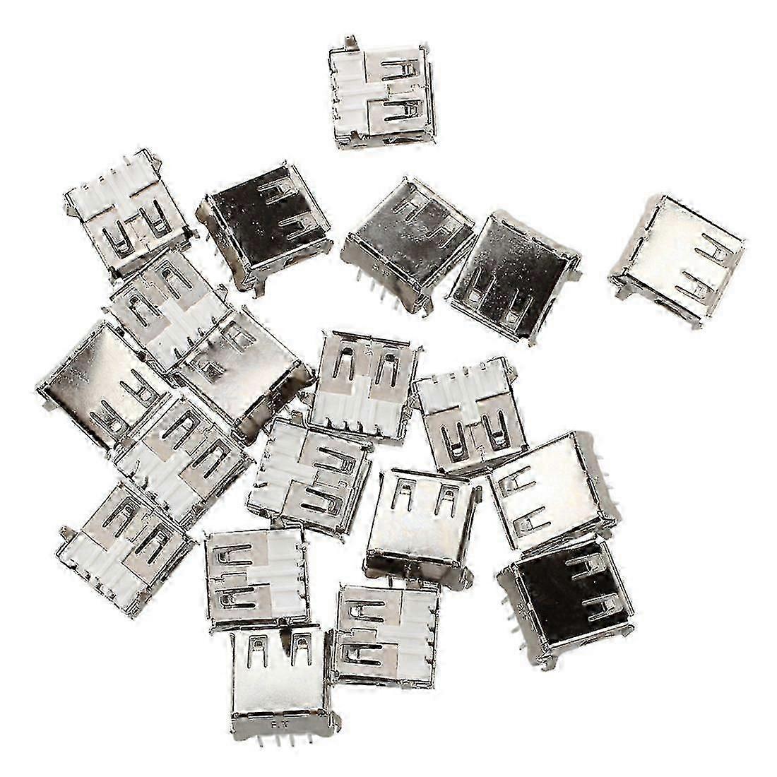 20 Pcs USB Female Type A 4-Pin DIP Right Angle Plug Jack Socket