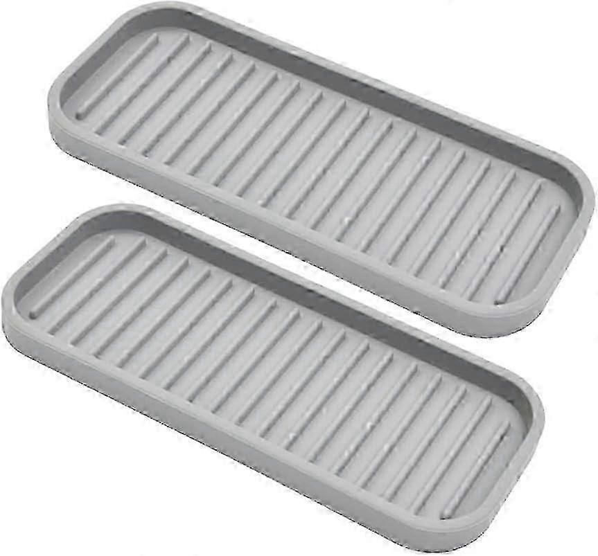 2026 Suitable 2-pack silicone sponge holders for kitchen sinks, light gray.