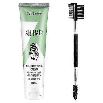 ¡Novedad 2026! Crema para peinar el cabello 3 en 1 con cepillo, define rizos, hidrata y suaviza para cabello ondulado y rizado.