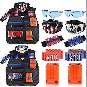 Born Pretty Children Black Tactical Gun Accessories Waistcoat Sets Ammo Holder Elite Pistol Bullets Toy Clip Darts For Nerf Series Kids Toy