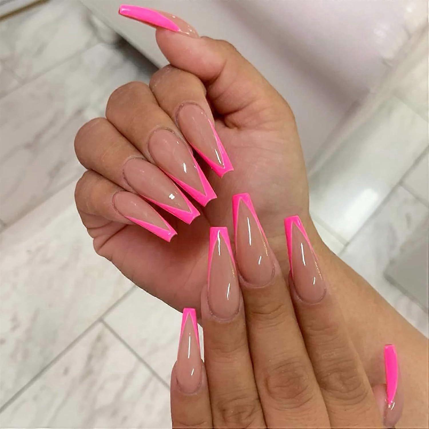 Meat Powder Pink Long Nail Patchmake up