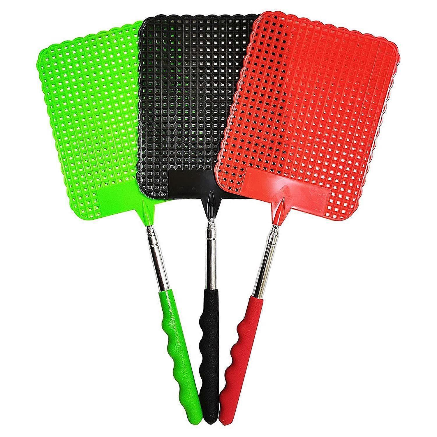 3 Pack Extendable Fly Swatter -Insect Spider Wasp Bug Swatter