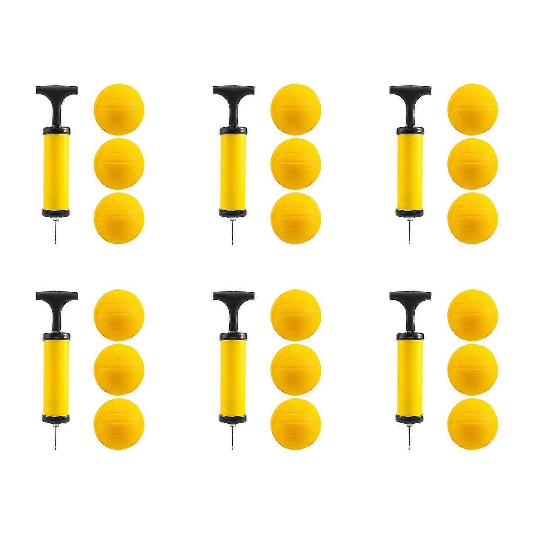 Viminston Roundnet Game Ball Replaceable Competitive Balls Mini Volleyball 18-Pack with Pump