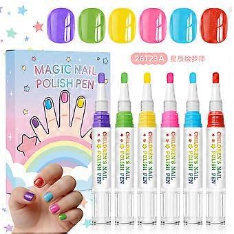 6pcs/set Peel off nail polish for girls Vibrant Colors Birthday party activities
