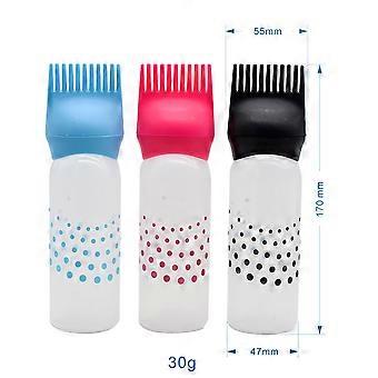 Refillable Dye Container Hair Coloring Bottle for Storage 3Pcs with Comb