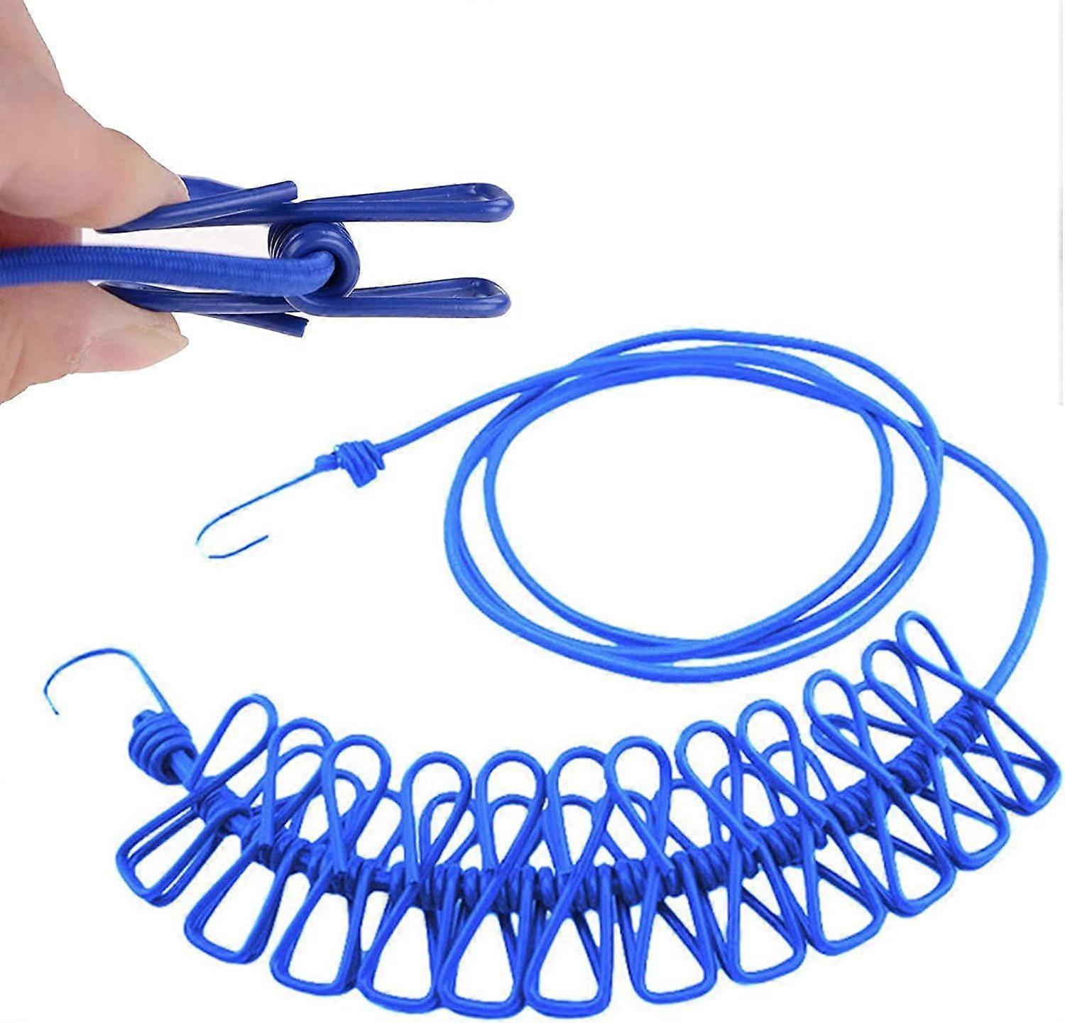 ClotheslineTernel,Adjustable Retractable Clothesline,Portable Clothes Dryer,Blue