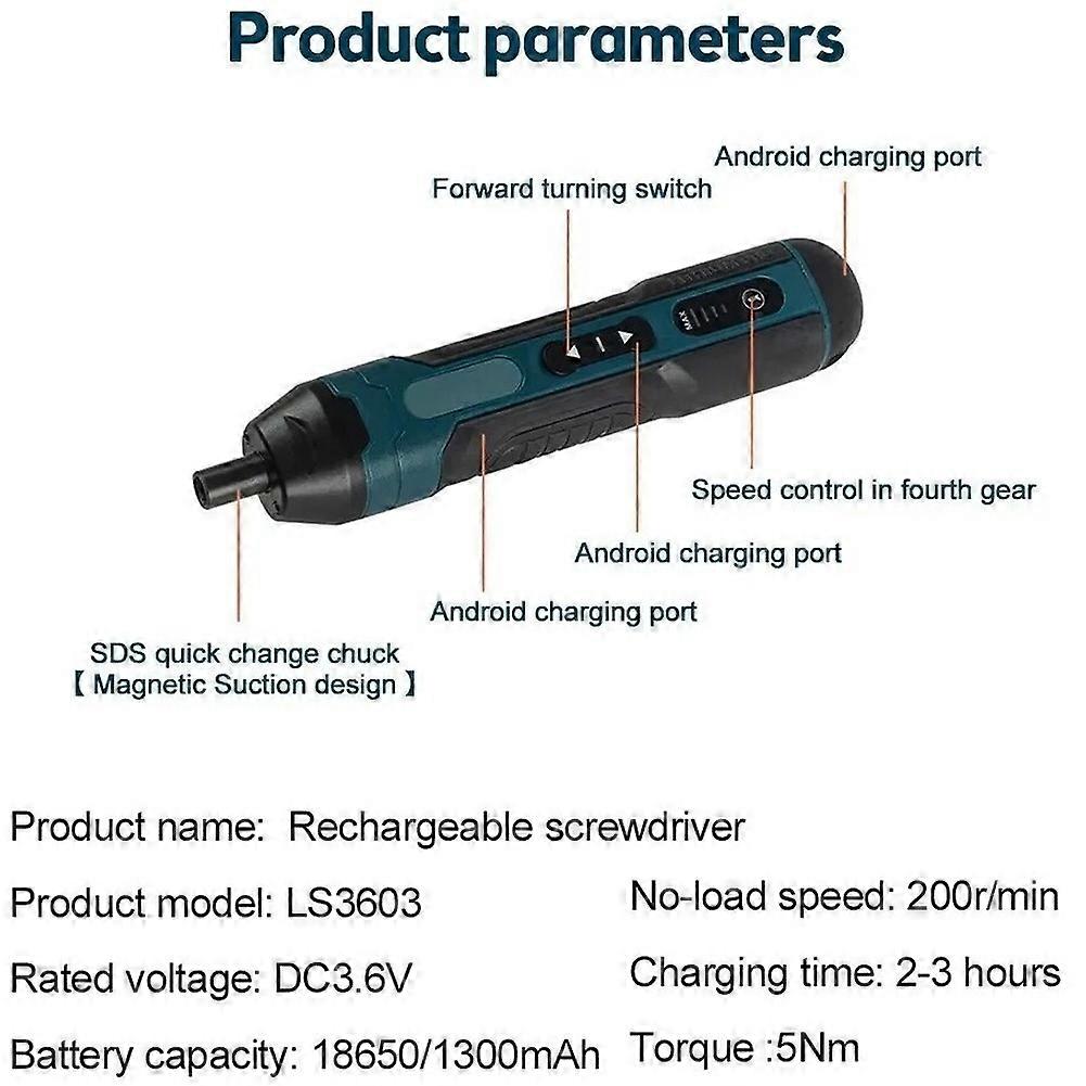 Mini 1300mAh Cordless Electric Screwdriver Adjustable Torque Multi-Function Drill Disassembly Repair Power Tools