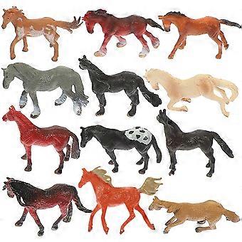 12Pcs Mini Horse Toys Realistic Plastic Horse Figurines for Kids Playing