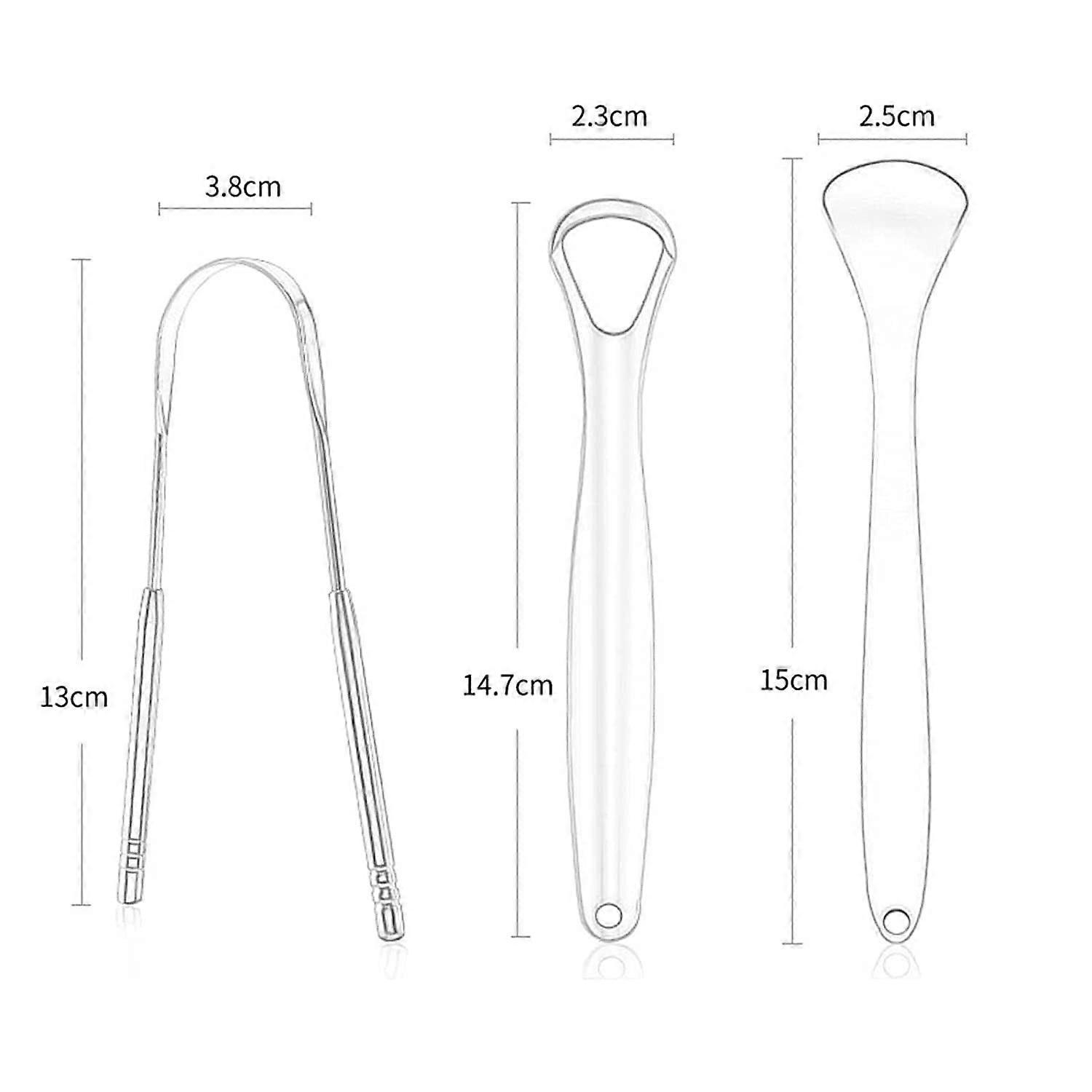 3Pcs Tongue Cleaner for Adults with Travel Handy Case Decrease Bad Breath