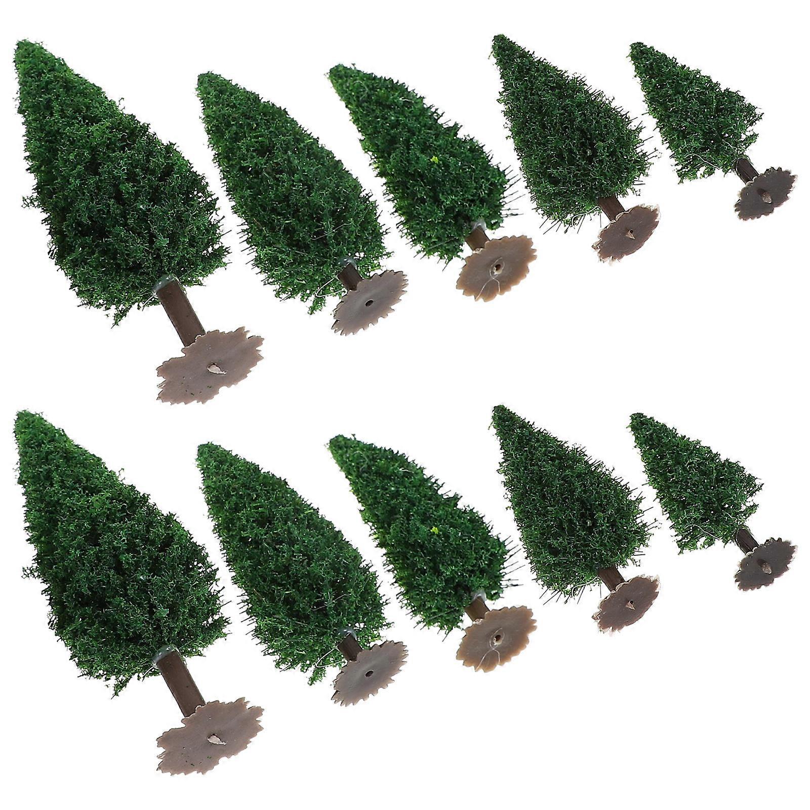 Fire Train Model DIY 10Pcs Plastic Mini Trees for Tabletop Decoration