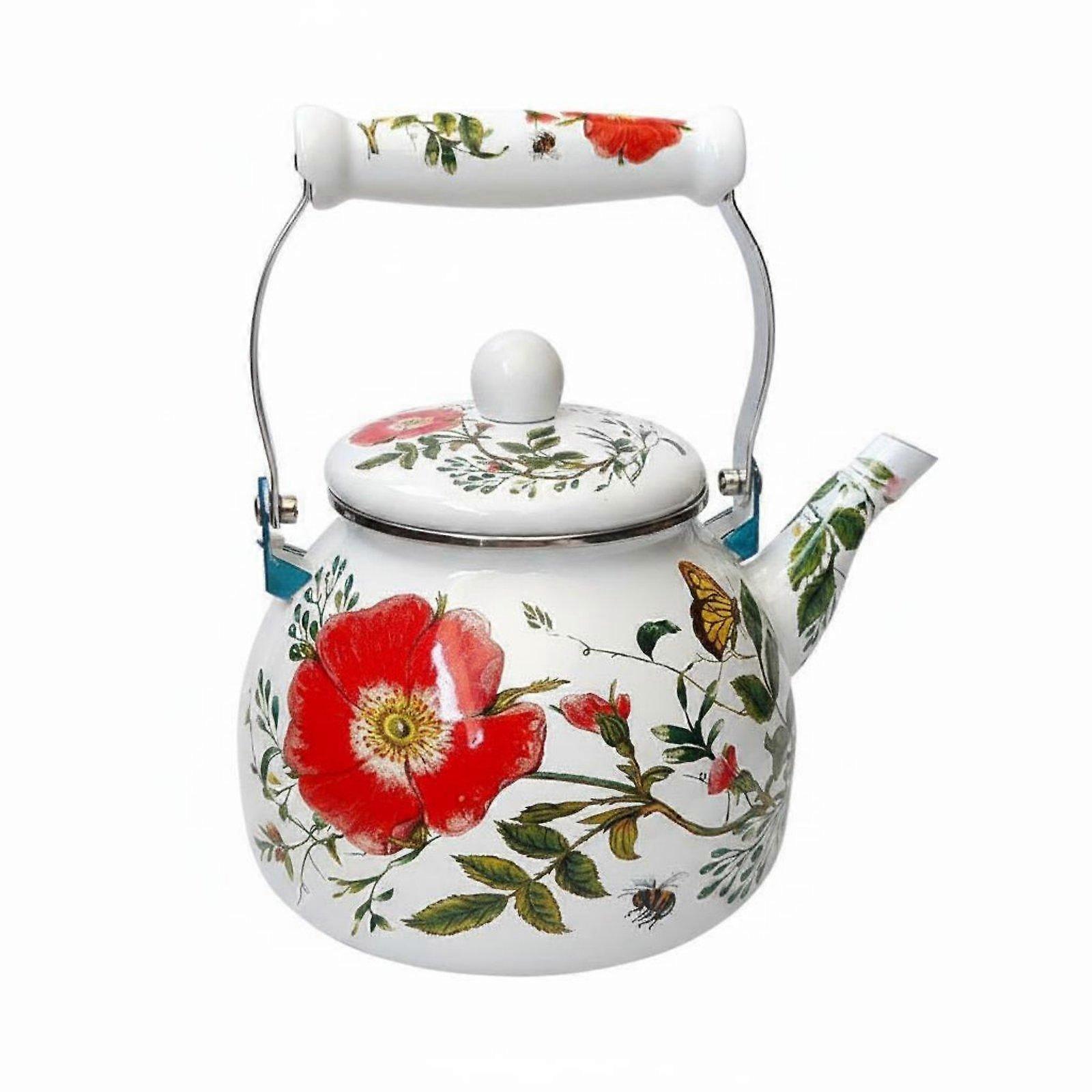 Enamel Kettle Induction Compatible Enamel Tea Kettle Heat Resistant Kitchenware
