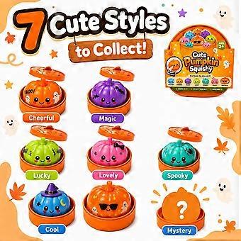 Halloween Pumpkin Squishy Toy, Slow Rising Squeeze Fidget Toy, Stress Relief Pumpkin Figure With Storage Box For Kids Holiday Play Activities