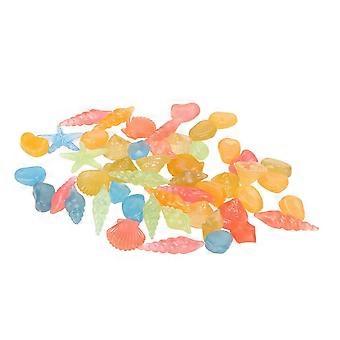 50pcs Glowing Pebbles Colorful Decorative DIY Landscape Luminous Stones for Fish Tank Aquarium Garden