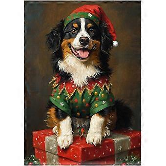 Christmas Elf Bernese Mountain Dog Jigsaw Puzzle - Fun X-mas Holiday Puzzles for Pet-Loving Family in Christmas SQZ705