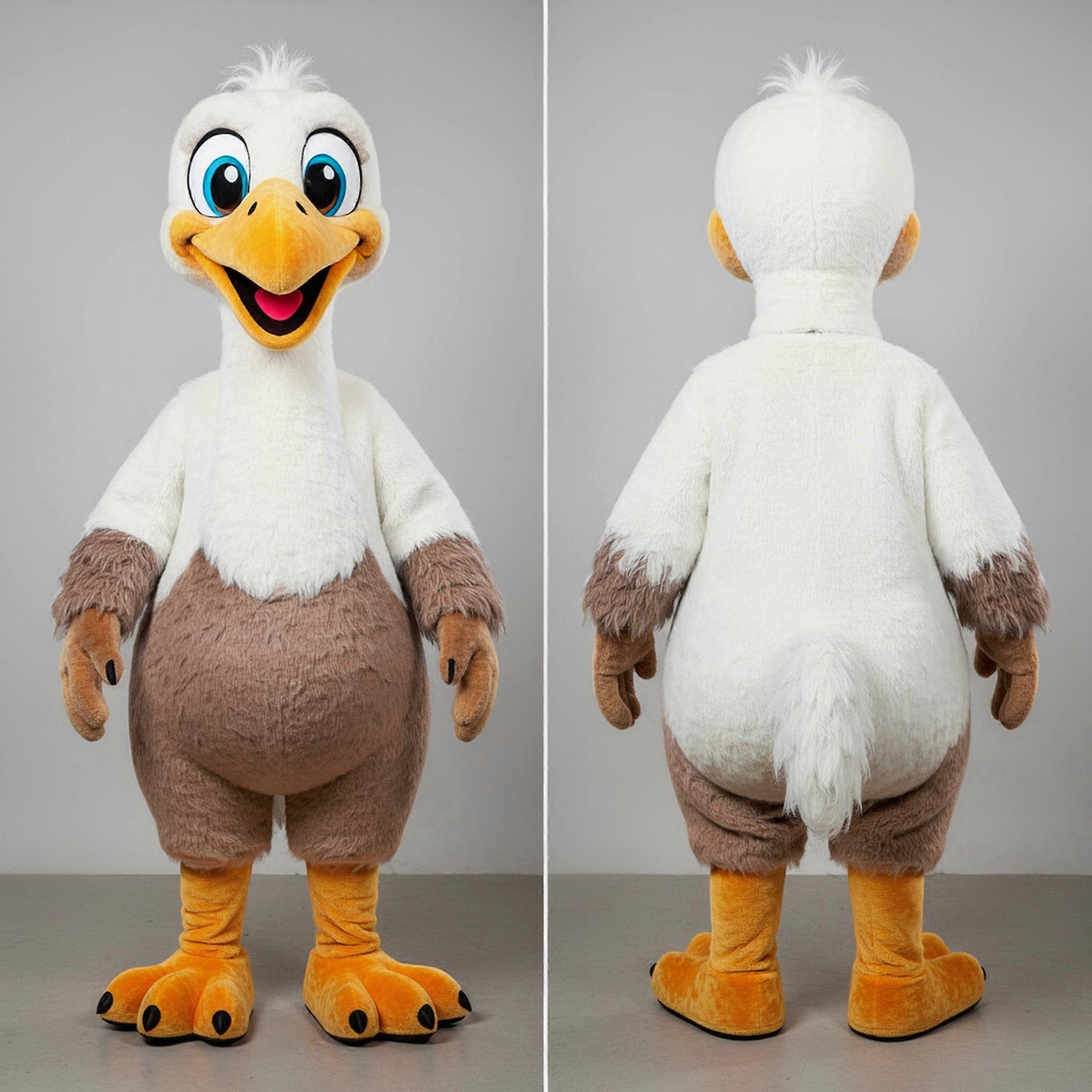 MASTICOT White Fluffy Emu Mascot