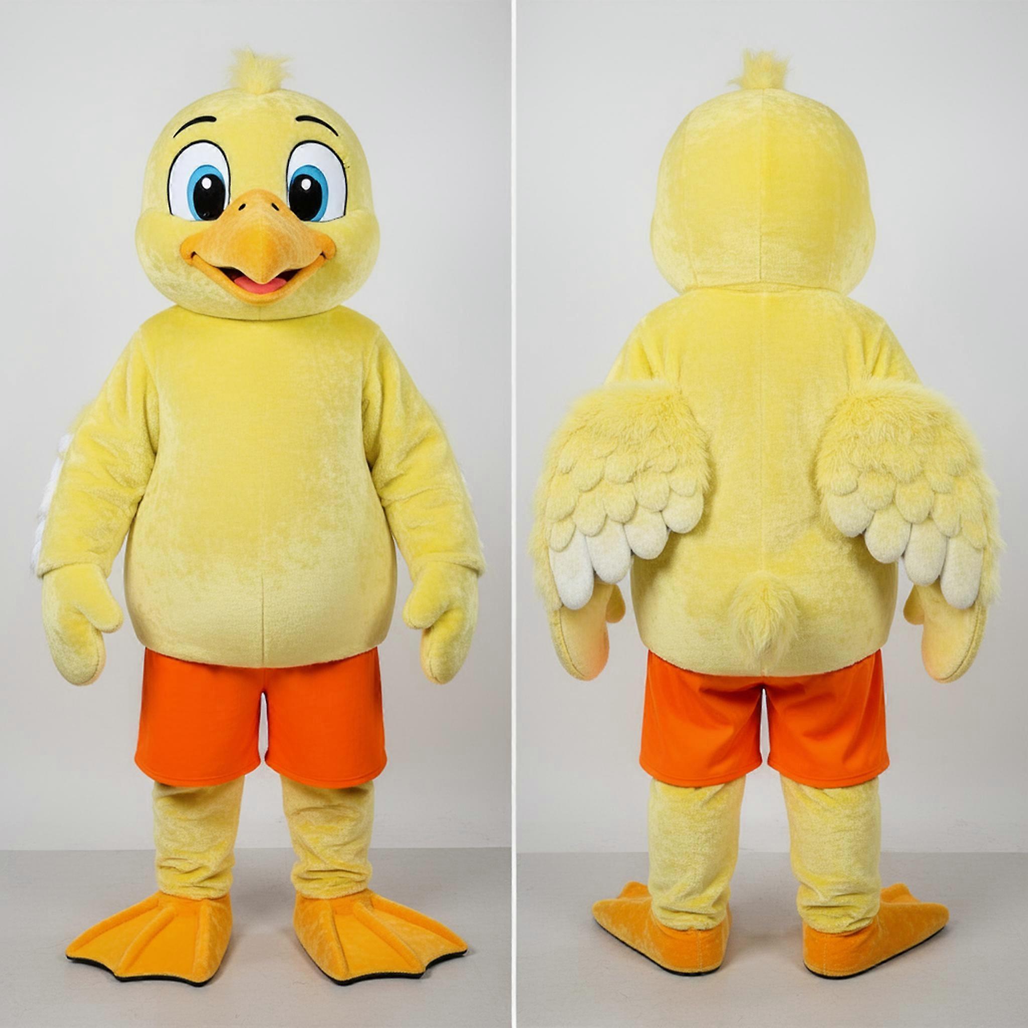 MASTICOT Lemon Yellow Fluffy Albatross Mascot