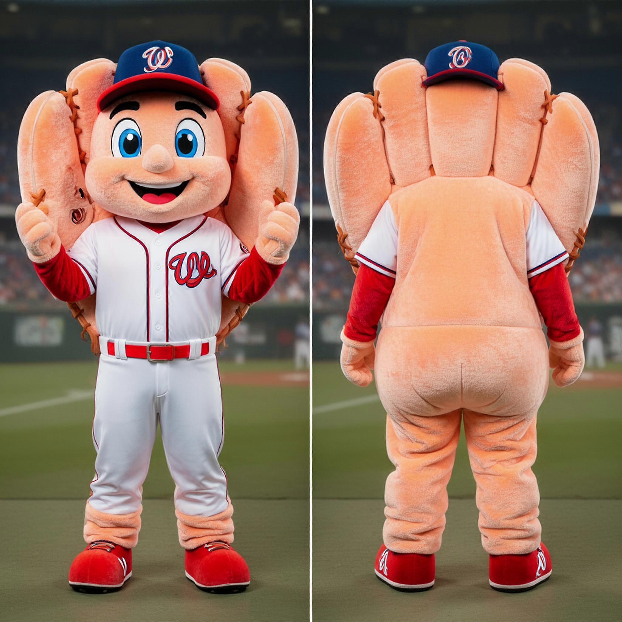 MASTICOT Peach Cartoon Baseball Glove Mascot