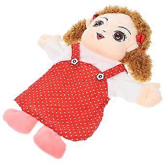 Plush Hand Puppet Toy Red for Playing Cartoon Interactive Use