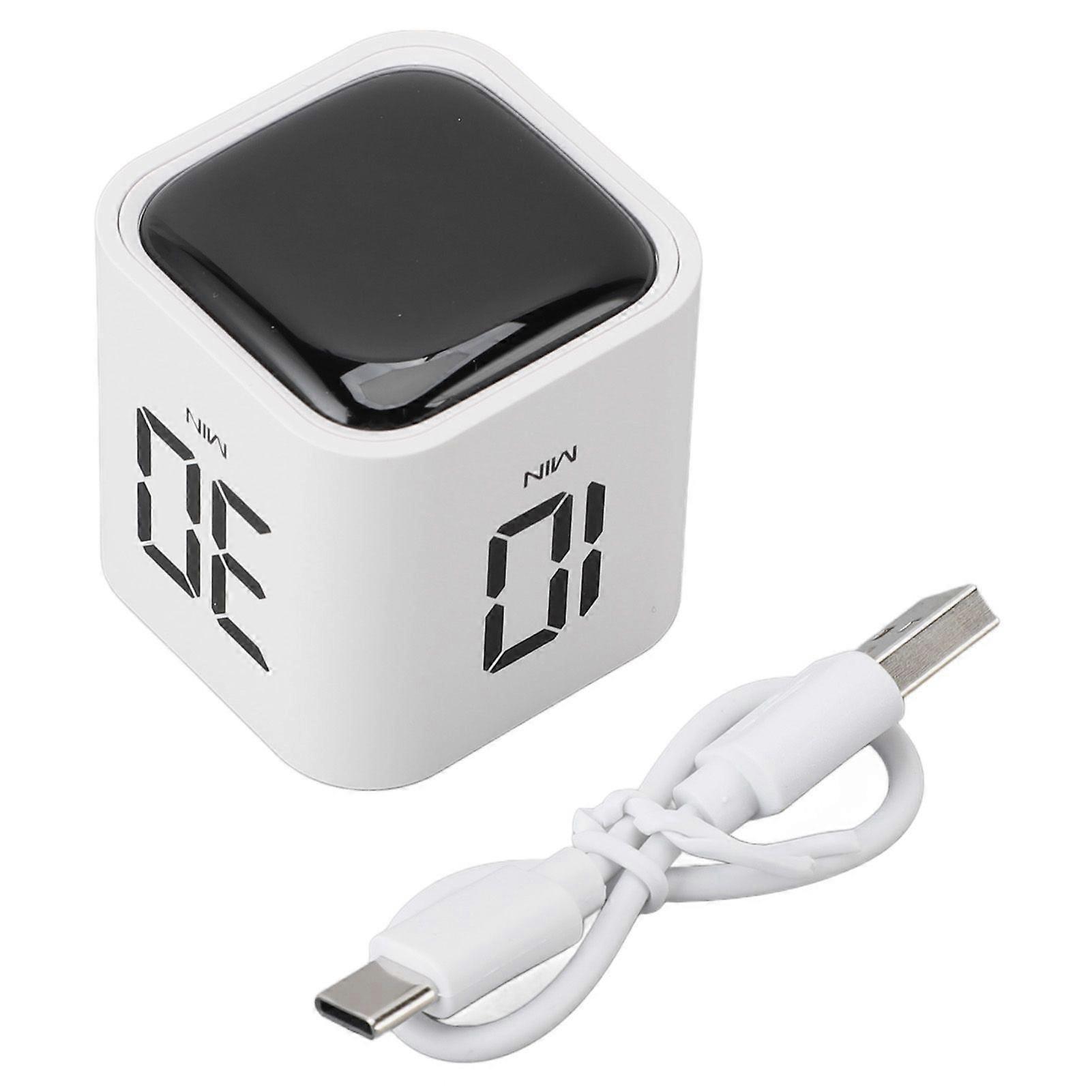Gravity Timer Professional Silent Operation Digital Cube Timer for Time Management for Work Study Kitchen Meeting White