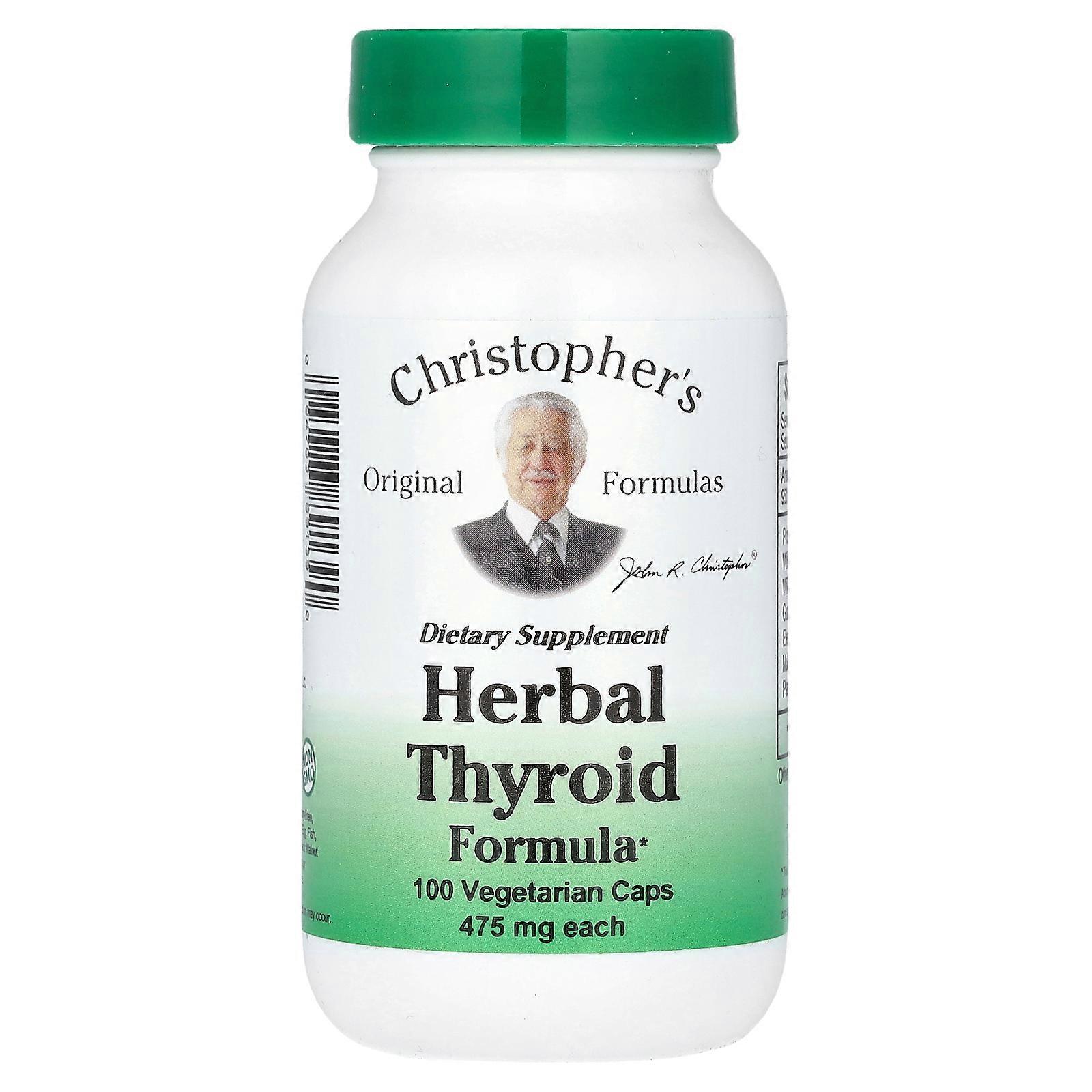 2 x Christopher's Original Formulas, Herbal Thyroid Formula, 100 Vegetarian Caps