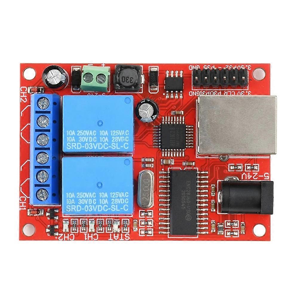 DC5-24V 2 Channel Ethernet Relay Module TCP UDP Web Server Cloud Remote Control Timer Network Switch Controller