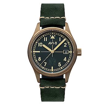 Flyboy Men's Analogue Automatic Watch with Cowhide Leather Strap AV-4071-03
