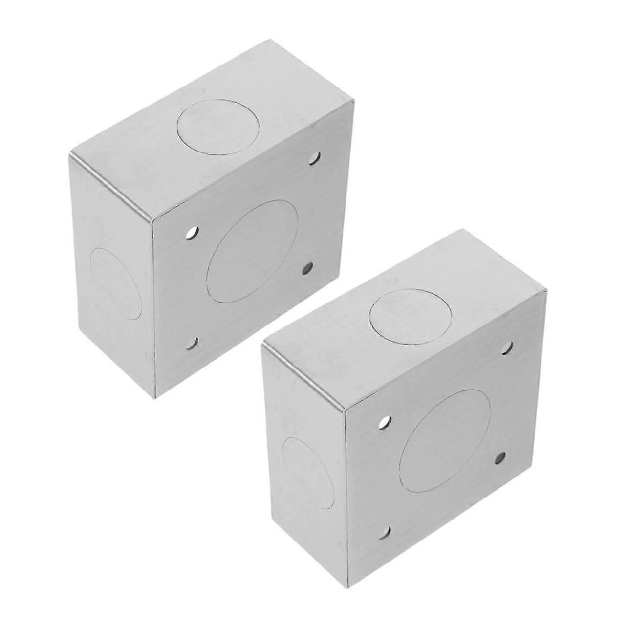 2Pcs Fireproof Stainless Steel Surface Mount Electrical Box for Wall Switch and Socket, Durable Safe Design